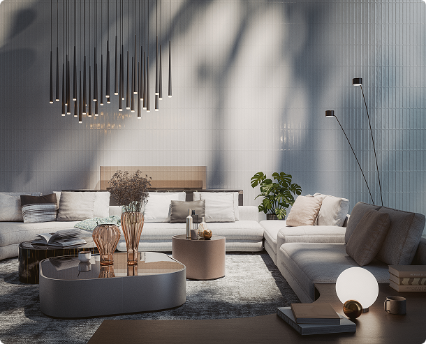 Modern living room with elegant decor