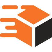 Abstract orange and black design