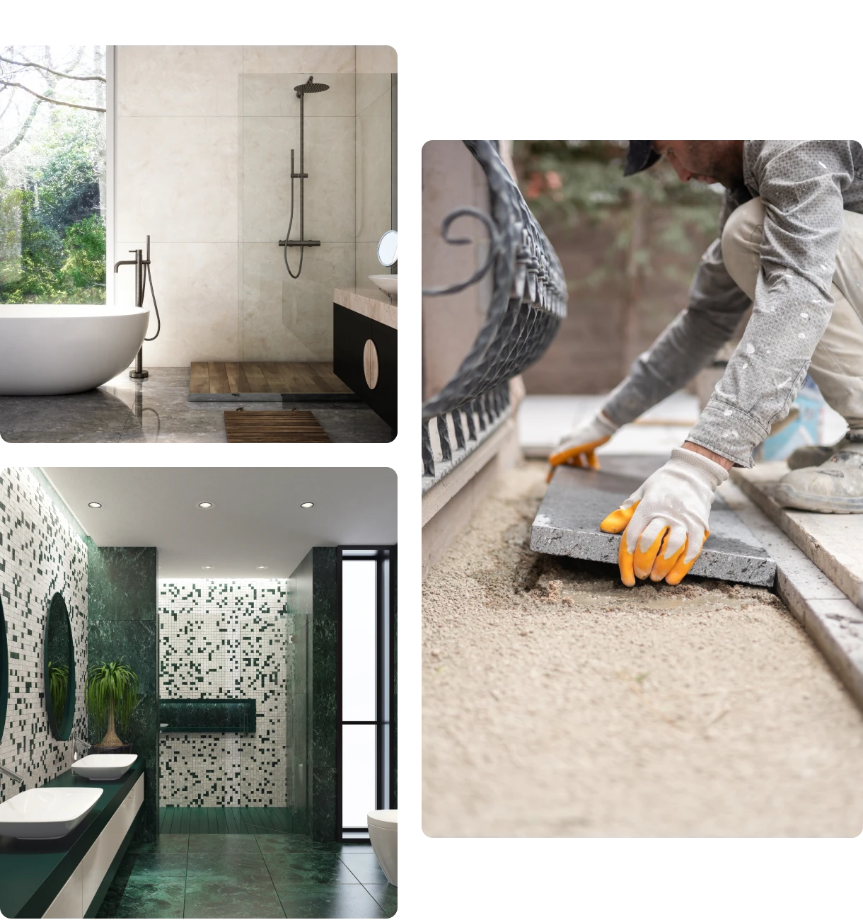 Modern bathroom design with bathtub