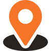 Orange navigation marker symbol