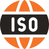 ISO symbol with orange and black design